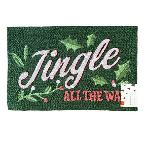 Loloi JINGLE ALL THE WAY Hooked Accent Rug 20x32 Festive Christmas Holiday NEW - Picture 1 of 10